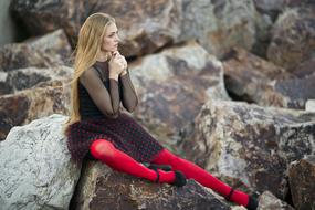 Woman Red Socks