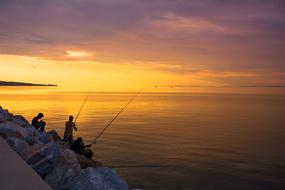 Aegean Sea Back Lit at Colorful sunset