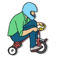 man funny bicycle drawing