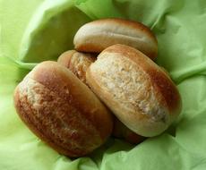 soft buns on a green leaf