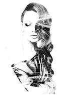 woman double exposure head