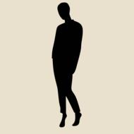 woman stand shadow lonely black