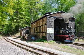 historic steam locomotive on the railway