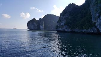 beautiful scenery of rocks by the sea