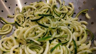 sliced green zucchini