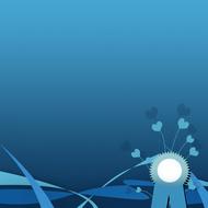 blue background hearts