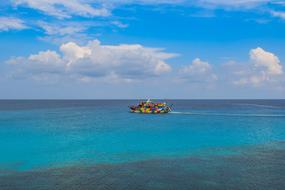 blue sea landscape with clouds