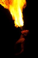 Fire Breathing Person at dark
