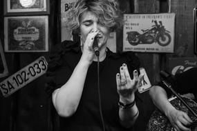 Singer Rock Roll black and white