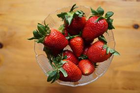 ripe strawberries in a plate