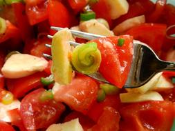 red pepper on a fork
