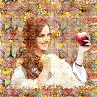 girl apple graffiti art drawing