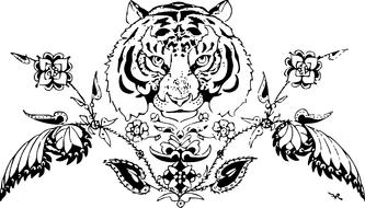 tiger animal decoration flower