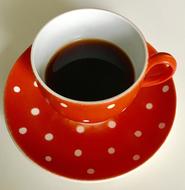 hot coffee in a red mug