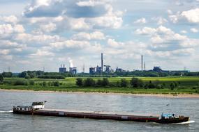 landscape of river and Factory Chimney