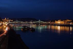 Budapest Danube lights At Night