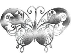 butterfly metal silver texture