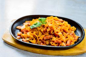 delicious pasta with meat