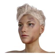 Game model of girl with makeup