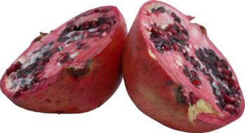 pomegranate garnet cut fruit red