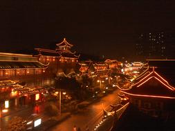 Night View of Chengdu Houses