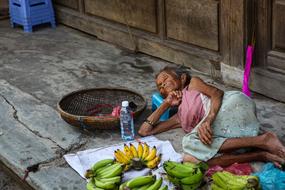 Woman Sleeping Out Vietnam Fruit