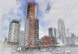 architecture tower building drawing design
