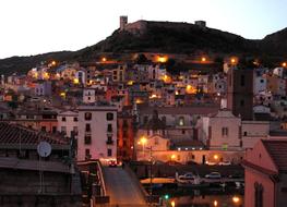 Sardinia Bosa City at evening