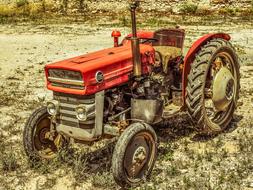 farm tractor in the field