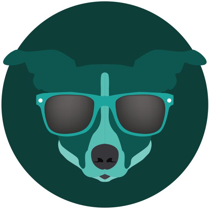 dog colored cute green