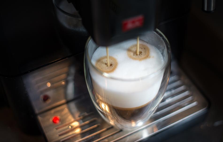 milk coffee brewing