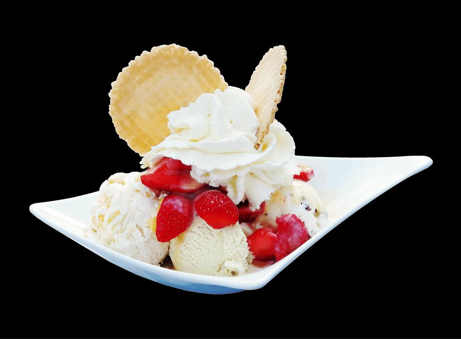 white ice cream and cookies