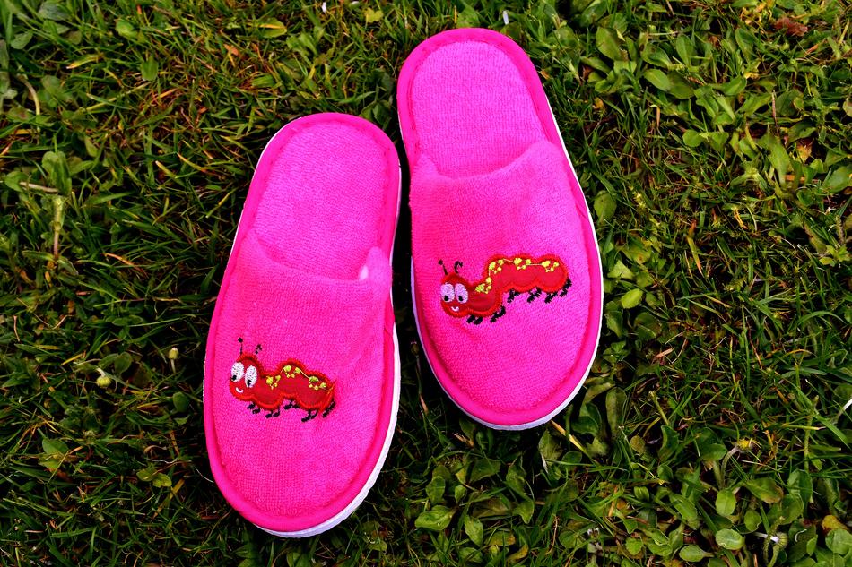 Children’s Slippers with Funny print on grass