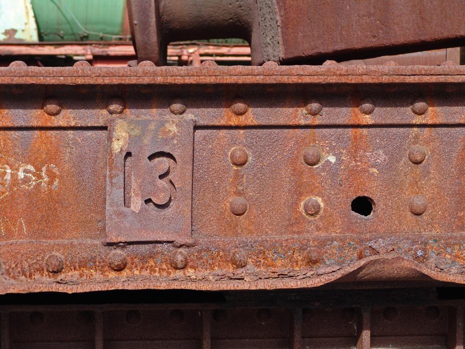 rusty number of an industrial train carriage, ruhr area