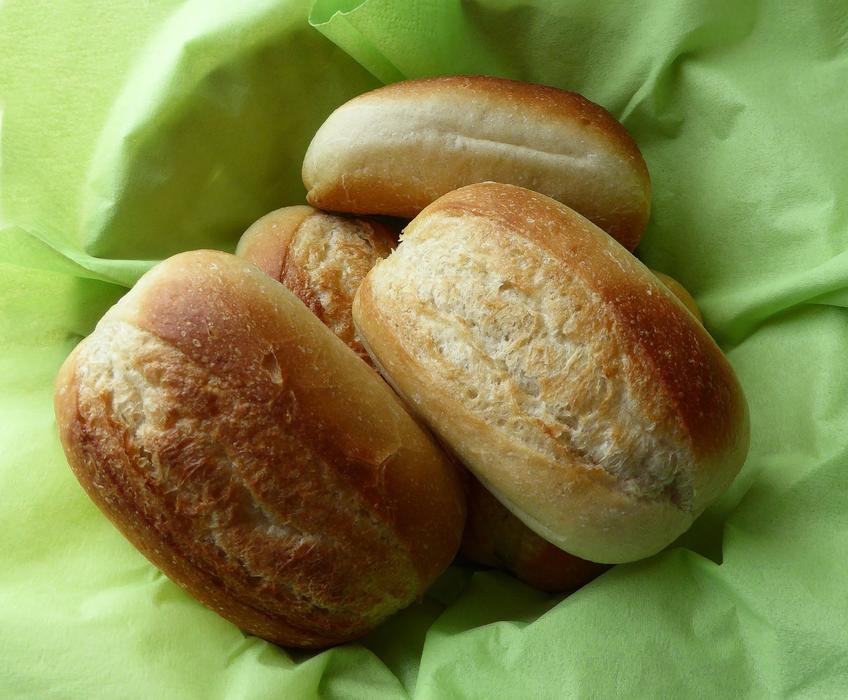 soft buns on a green leaf