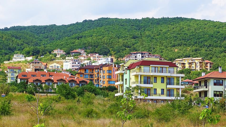 resort town on mountain slope, Bulgaria, Sveti Vlas