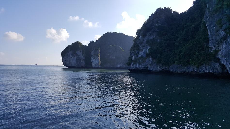 beautiful scenery of rocks by the sea