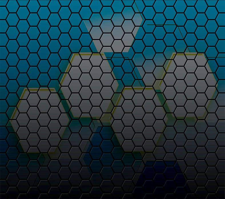 double blue honeycomb geometric background