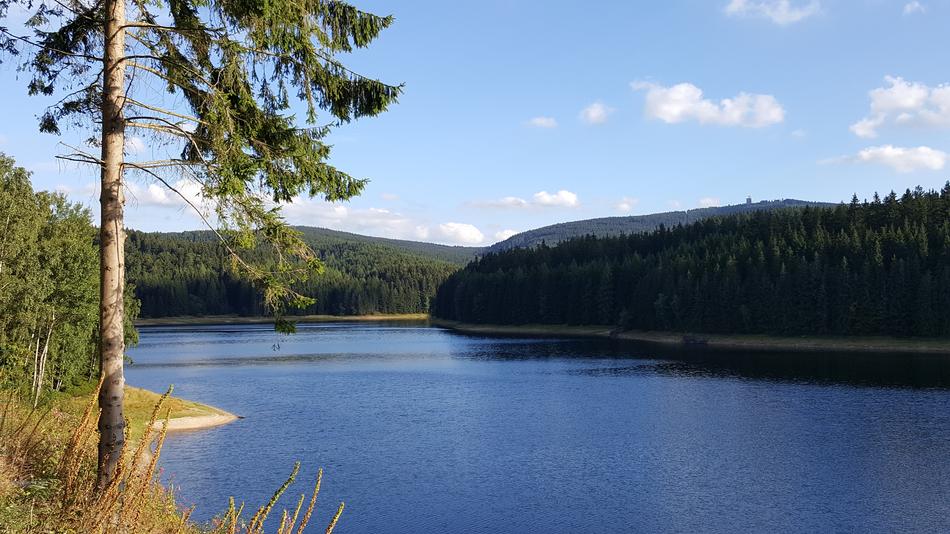 beautiful beach with a lake