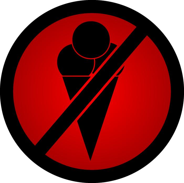 red ice cream sign
