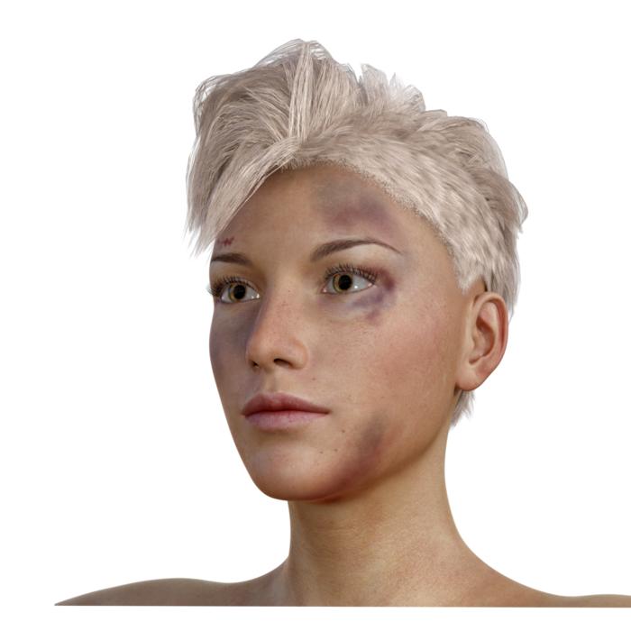 Game model of girl with makeup
