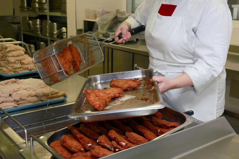 Cooking fried chicken