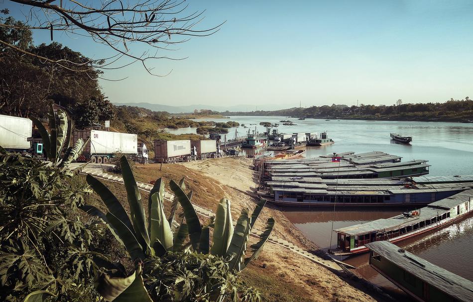 Laos Mekong River Truck