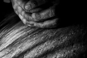 dark male hands close up