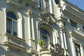 facade of a building with a balcony in aachen, Germany