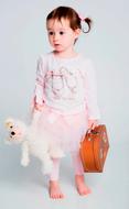 small Child Girl with teddy bear and bag