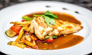 fried chicken in sauce
