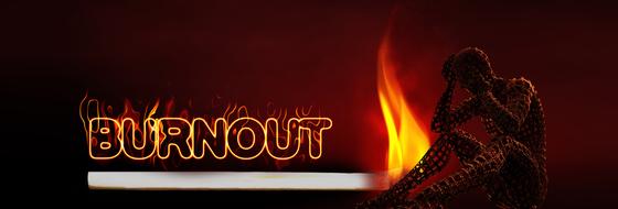 burnout logo with burning match