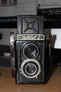 Close-up of the vintage "Lubitel 2", old camera with the sign