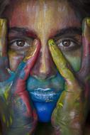Portrait of Colors painting on face